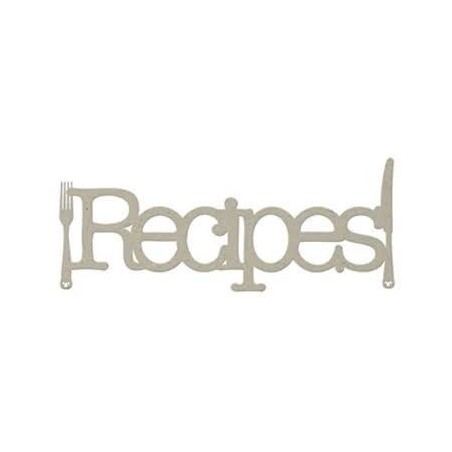 Recipes. Palabra decorativa de cartón
