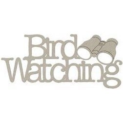 Chipboard. Frase decorativa de cartón: Bird Watching | L'aura Bella
