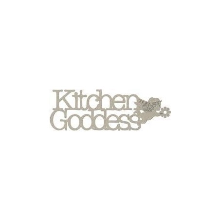 Kitchen Goddess. Frase decorativa de cartón