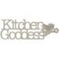 Kitchen Goddess. Frase decorativa de cartón
