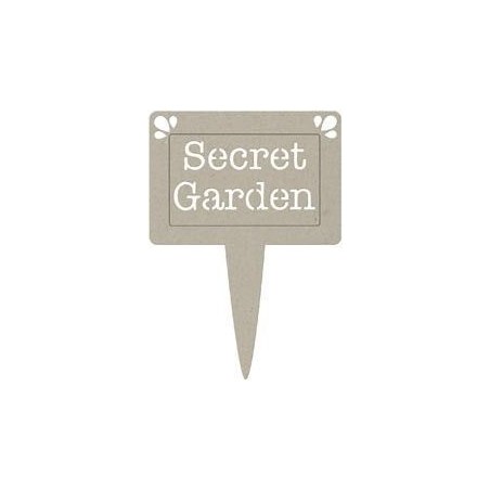 Secret Garden. Frase decorativa de cartón