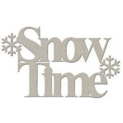 Chipboard. Frase decorativa de cartón: Snow Time | L'aura Bella