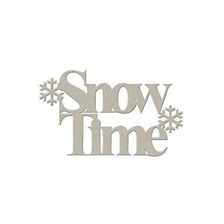 Snow Time. Frase decorativa de cartón