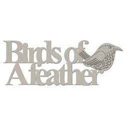 Chipboard. Frase decorativa de cartón: Birds of a feather | L'aura Bella
