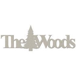Chipboard. Frase decorativa de cartón: The Woods | L'aura Bella