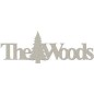 The Woods. Frase decorativa de cartón