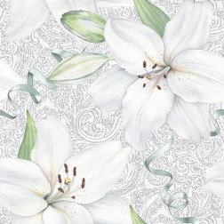 Servilleta para decoupage White Lily Ribbon 33x33cm | L'aura Bella