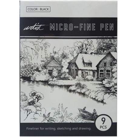 Set de 9 Rotuladores micro-fine pen. Waterproof | L'aura Bella