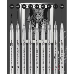 Set de 9 Rotuladores micro-fine pen. Waterproof | L'aura Bella