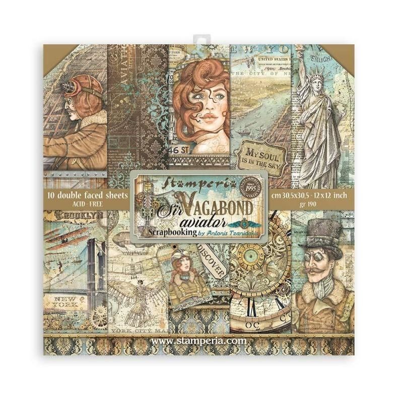 Vagabond Aviator. Colección Scrap Stamperia SBBL112 | L'aura Bella