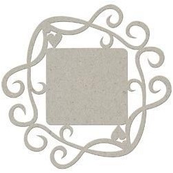 Fabscraps. Chipboard. Colección Victoria . DC49010. Marco con corazones y filigranas