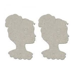 Fabscraps. Chipboard. Colección Victoria . DC49012. Camafeo mujer (2pzs.)