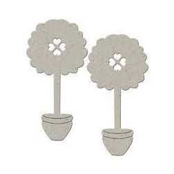 Fabscraps. Chipboard. Colección Victoria . DC49014. Árbol en maceta(2pzs.)