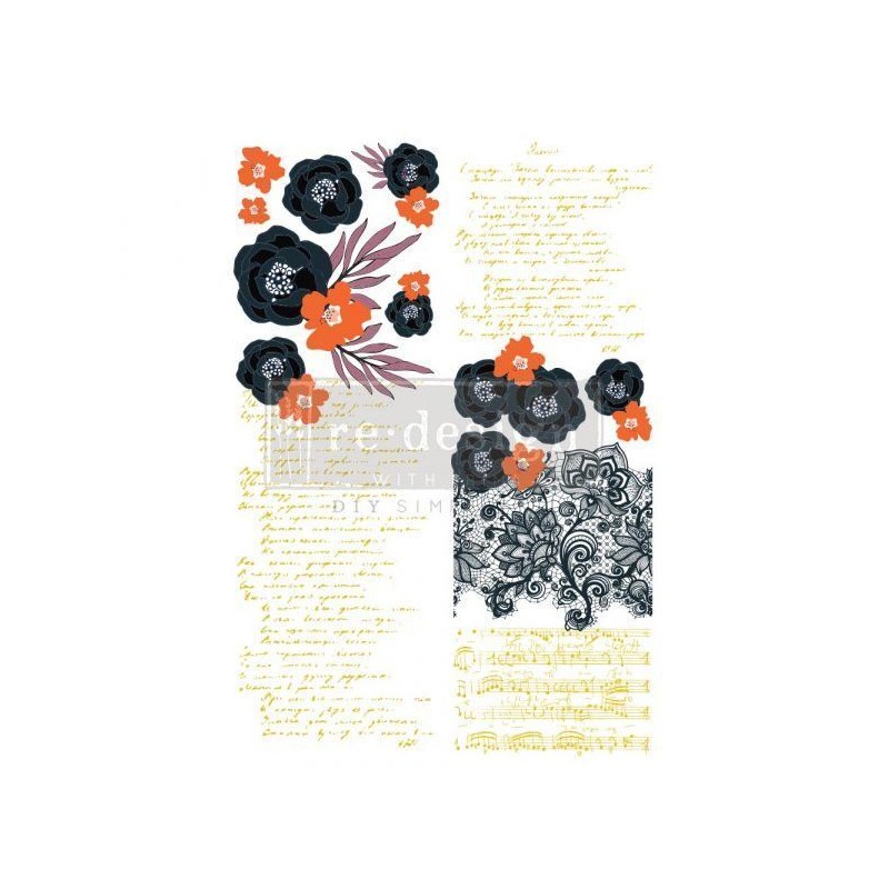 Fleur Noir REDESIGN DECOR TRANSFERS®  655051 | L'aura Bella