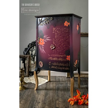 Fleur Noir. Transfer, calcomania de CeCe ReStyled para REDESIGN DECOR TRANSFERS®