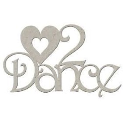 Chipboard. Frase decorativa de cartón: Love 2 Dance | L'aura Bella