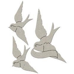 Fabscraps. Chipboard. Colección Summer . DC50012. golondrina (3pzs.)
