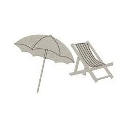 Fabscraps. Chipboard. Colección Summer . DC50013. Hamaca y sombrilla