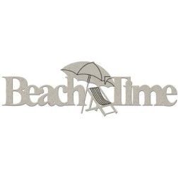 Chipboard. Frase decorativa de cartón: Beach Time | L'aura Bella