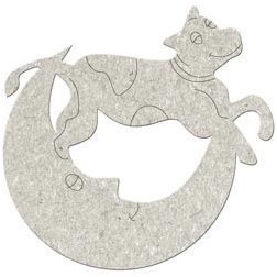 Fabscraps. Chipboard. Colección Little Peeps . DC56005. Vaca saltando sobre la Luna
