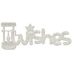 Chipboard. Palabra decorativa de cartón:  Wishes | L'aura Bella