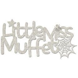 Chipboard. Frase decorativa de cartón: Little Miss Muffet | L'aura Bella