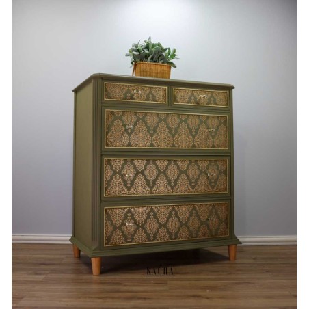 Golden Damask by KACHA. Transfer, calcomania REDESIGN DECOR TRANSFERS®