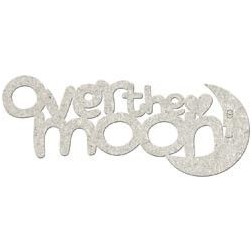 Chipboard. Frase decorativa de cartón: Over the moon | L'aura Bella