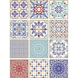 Baldosas Mix, hidráulico. Papel Arroz A3 Cadence. PA713 | L'aura Bella