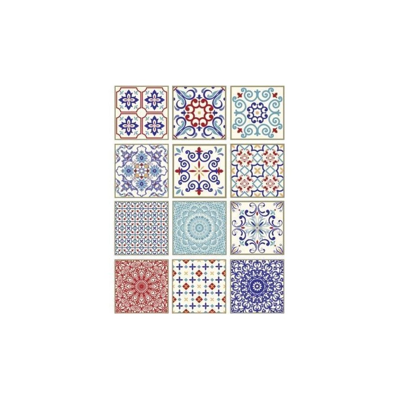 Baldosas Mix, hidráulico. Papel Arroz A3 Cadence. PA713 | L'aura Bella