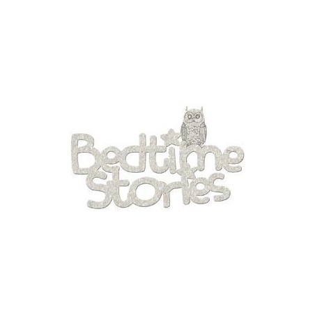 Bedtime Stories. Frase decorativa de cartón