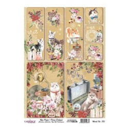 Escenas navideñas de gatos Papel Arroz A3 Cadence PA785 | L'aura Bella