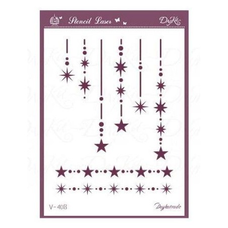 Plantilla stencil: estrellas Navidad V-408. Dayka Trade | L'aura Bella
