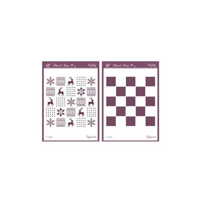 Kit 2 plantillas stencil Navidad T-3430. Dayka Trade | L'aura Bella