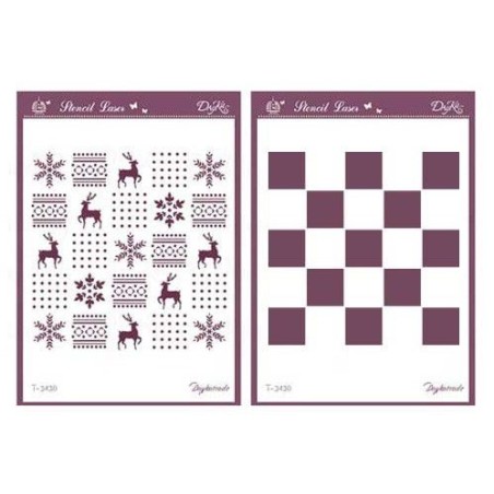Kit 2 plantillas stencil Navidad T-3430. Dayka Trade | L'aura Bella