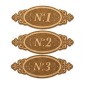 Placas con números 1, 2 y 3. 4.5 x 12cm. Dayka Trade