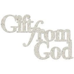 Chipboard. Frase decorativa de cartón: Gift from God | L'aura Bella