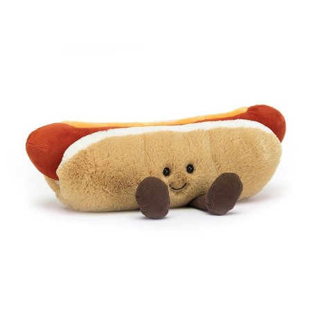 Amuseable Hot Dog, perrito caliente. Peluche Jellycat