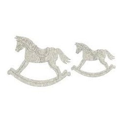 Fabscraps. Chipboard. Colección Baby Bear . DC57009. Caballo balancín (2pzs.)