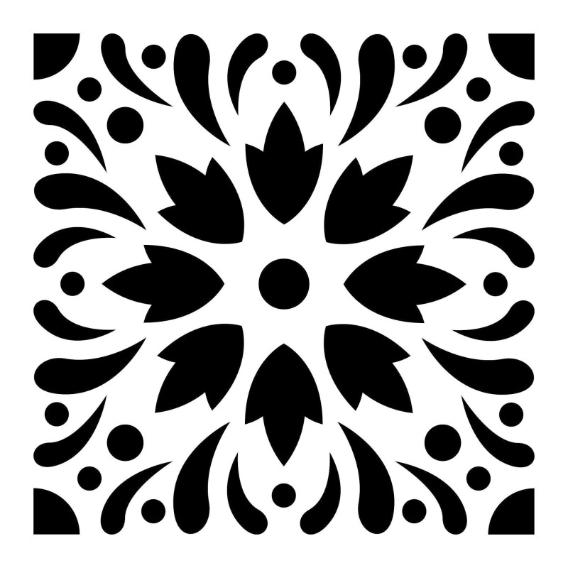 Plantilla stencil: azulejo, hidráulico 15x15cm 15075004 | L'aura Bella