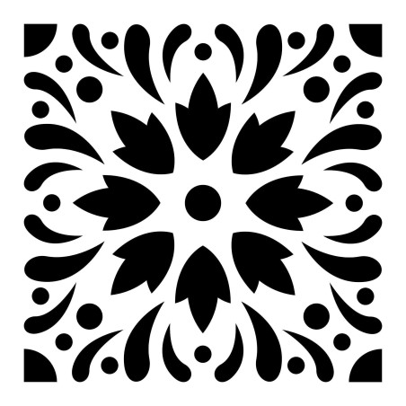 Plantilla stencil: azulejo, hidráulico 15x15cm 15075004 | L'aura Bella