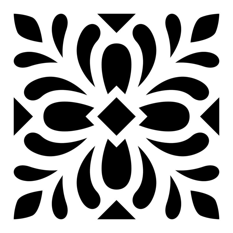 Plantilla stencil: azulejo, hidráulico 15x15cm 15075005 | L'aura Bella