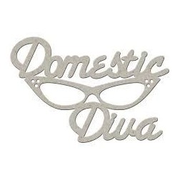 Chipboard. Frase decorativa de cartón: Domestic Diva | L'aura Bella