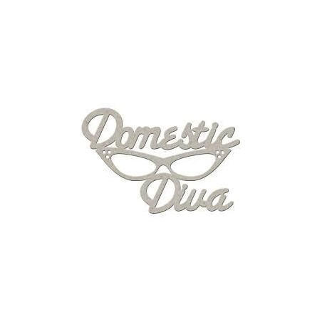 Domestic Diva. Frase decorativa de cartón