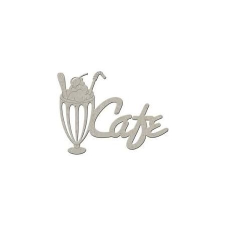Café. Palabra decorativa de cartón