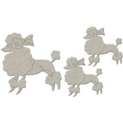 Fabscraps. Chipboard. Colección Milkshake . DC58014. Caniche (3pzs.)