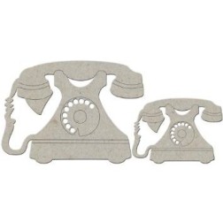 Fabscraps. Chipboard. Colección Milkshake . DC58015. Teléfono antiguo(2pzs.)