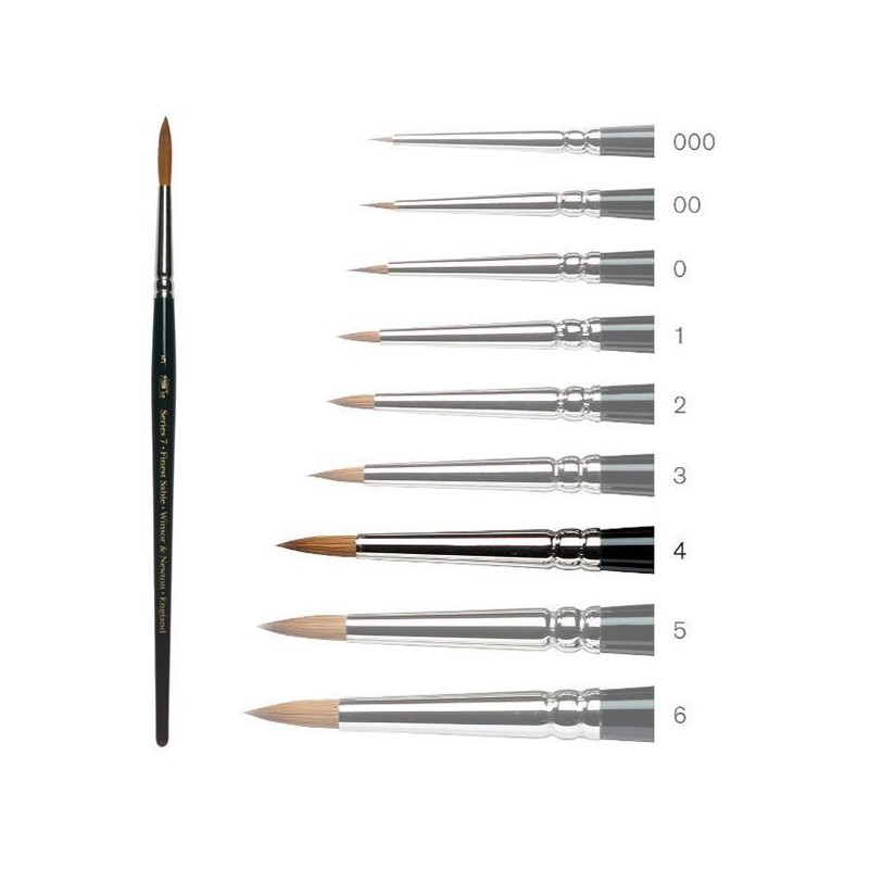 Pincel Acuarela S 7 MINI, n 4. Pelo Marta Kolinsky. W&N | L'aura Bella