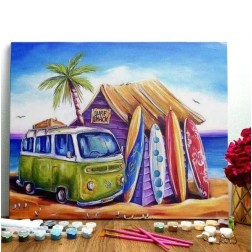 Pintar por números: Surf Lifestyle. 40 x 50 cm Acrílico | L'aura Bella