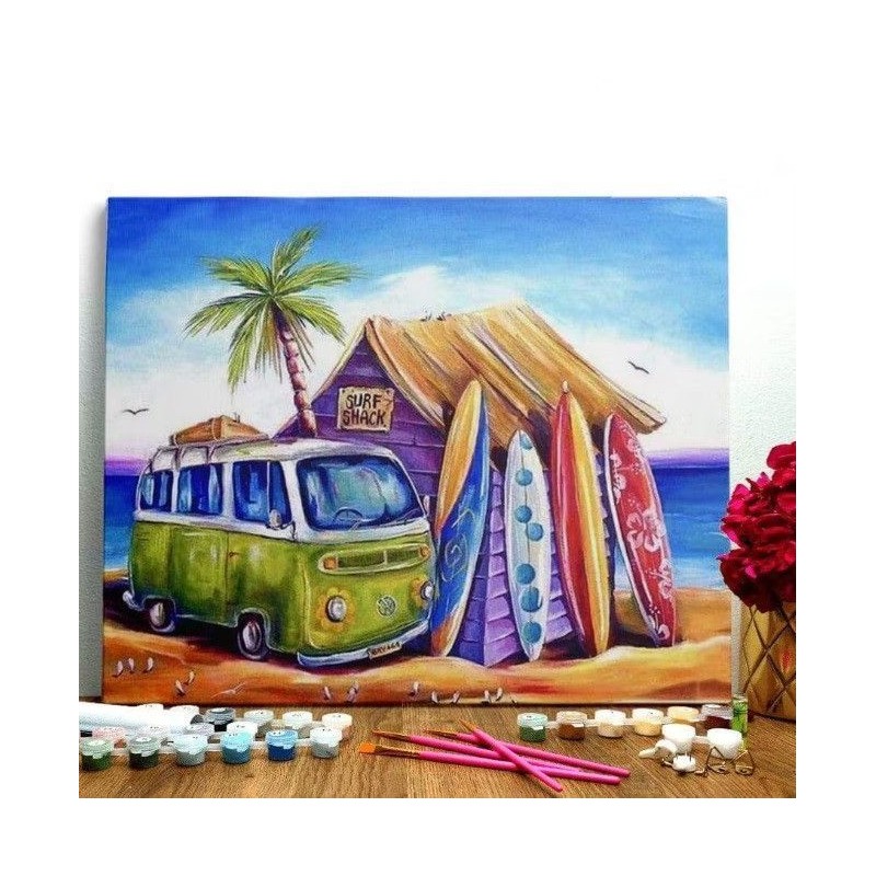 Pintar por números: Surf Lifestyle. 40 x 50 cm Acrílico | L'aura Bella